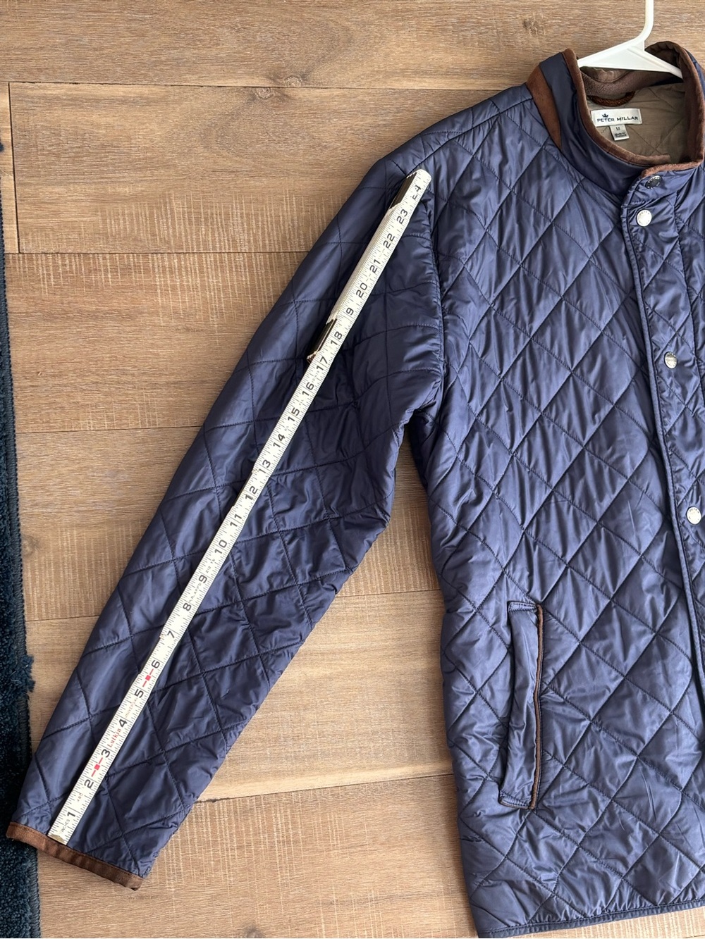 Peter Millar Suffolk Quilted Travel Coat Jacket Navy Blue Packable Men’s Medium - Picture 9 of 14